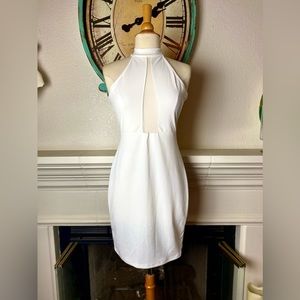 New White Halter Dress